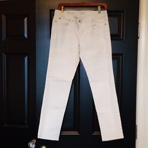 LOFT modern straight white jeans